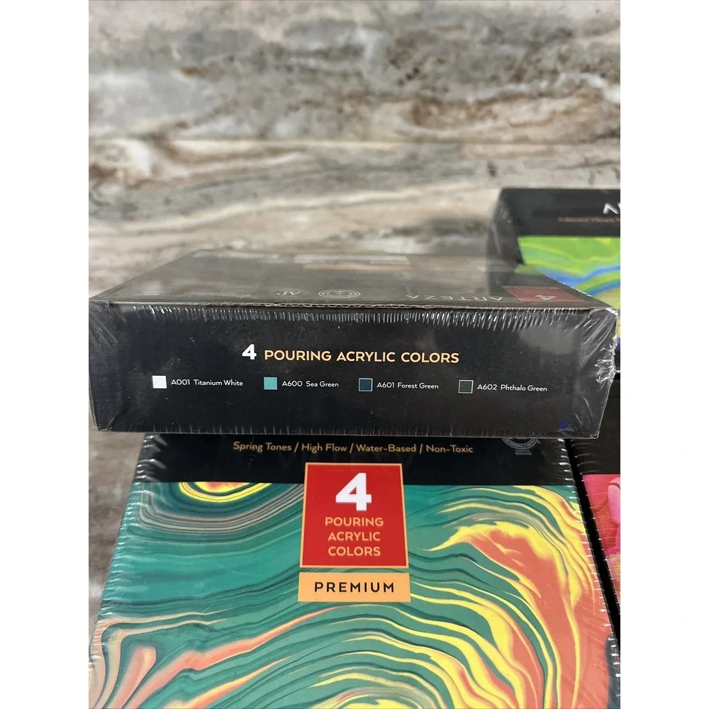 ARTEZA Iridescent Acrylic‎ Paint, Lot of 4 Boxes 4 fl oz Bottles Per Package